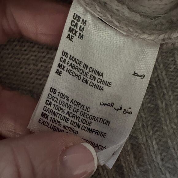 Karen Scott Gray Holiday Cat Sweater Womens Medium Christmas Knit - Picture 4 of 5